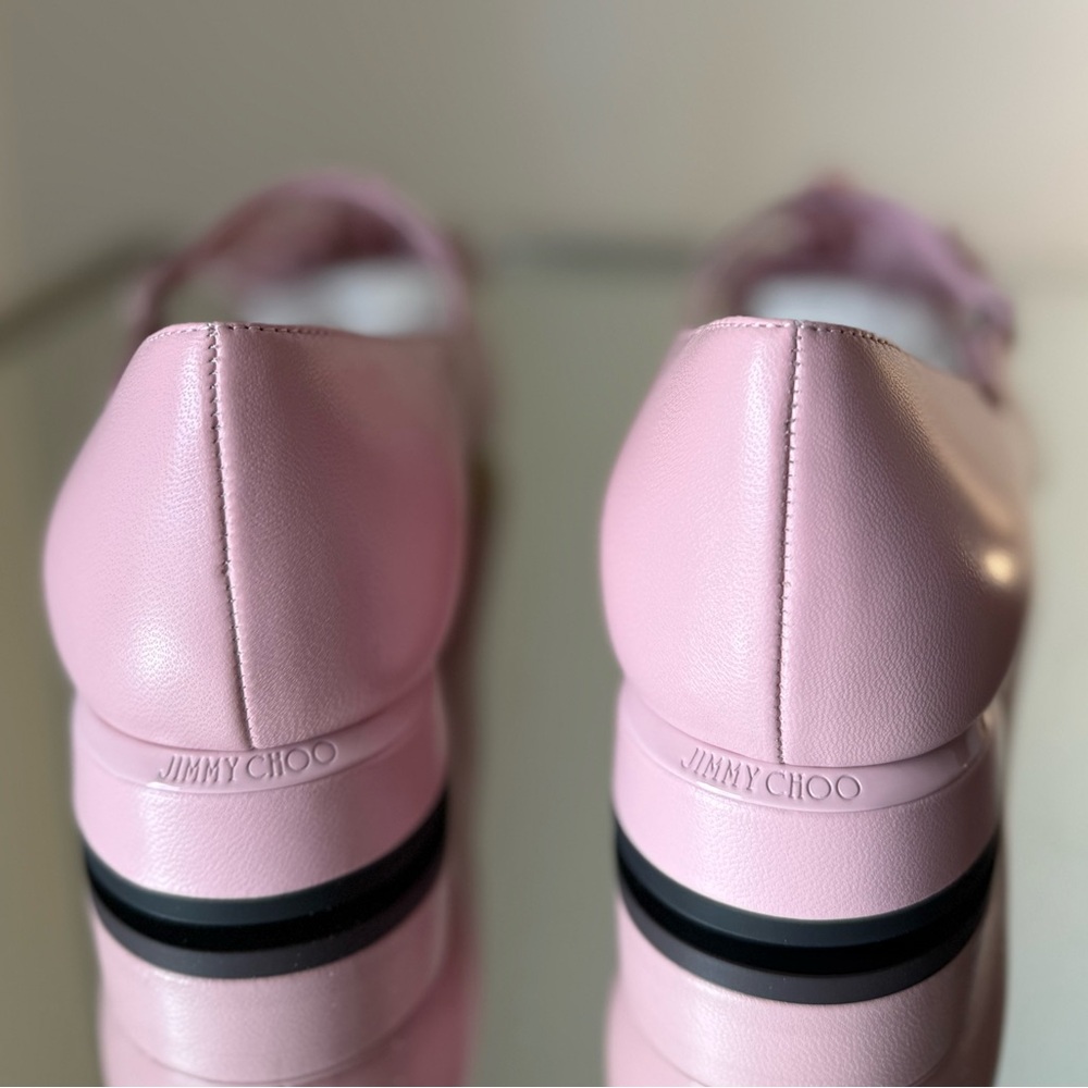 New JIMMY CHOO Rosa Flowers Leather Ballerina Pumps In Rose $925 - Picture 7 of 12